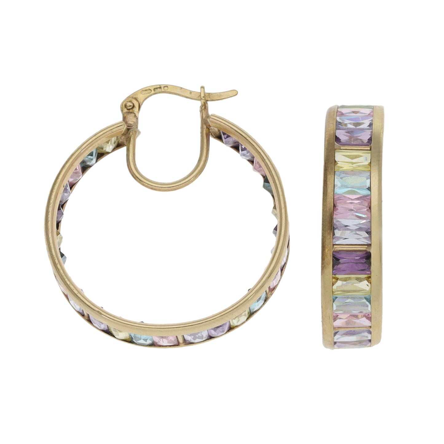 9ct Gold Imitation Hoop Earrings