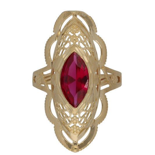 New 14ct Gold Imitation Gem Fancy Single Stone Ring
