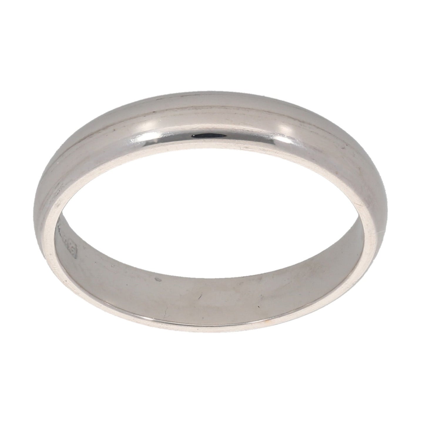 18ct White Gold Plain Wedding Ring Size M