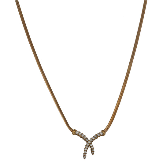 9ct Gold 0.48ct Diamond Fancy Necklace 16"