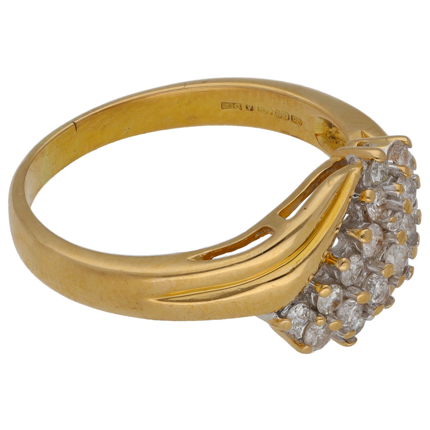 18ct Gold 0.38ct Diamond Dress/Cocktail Ring Size P