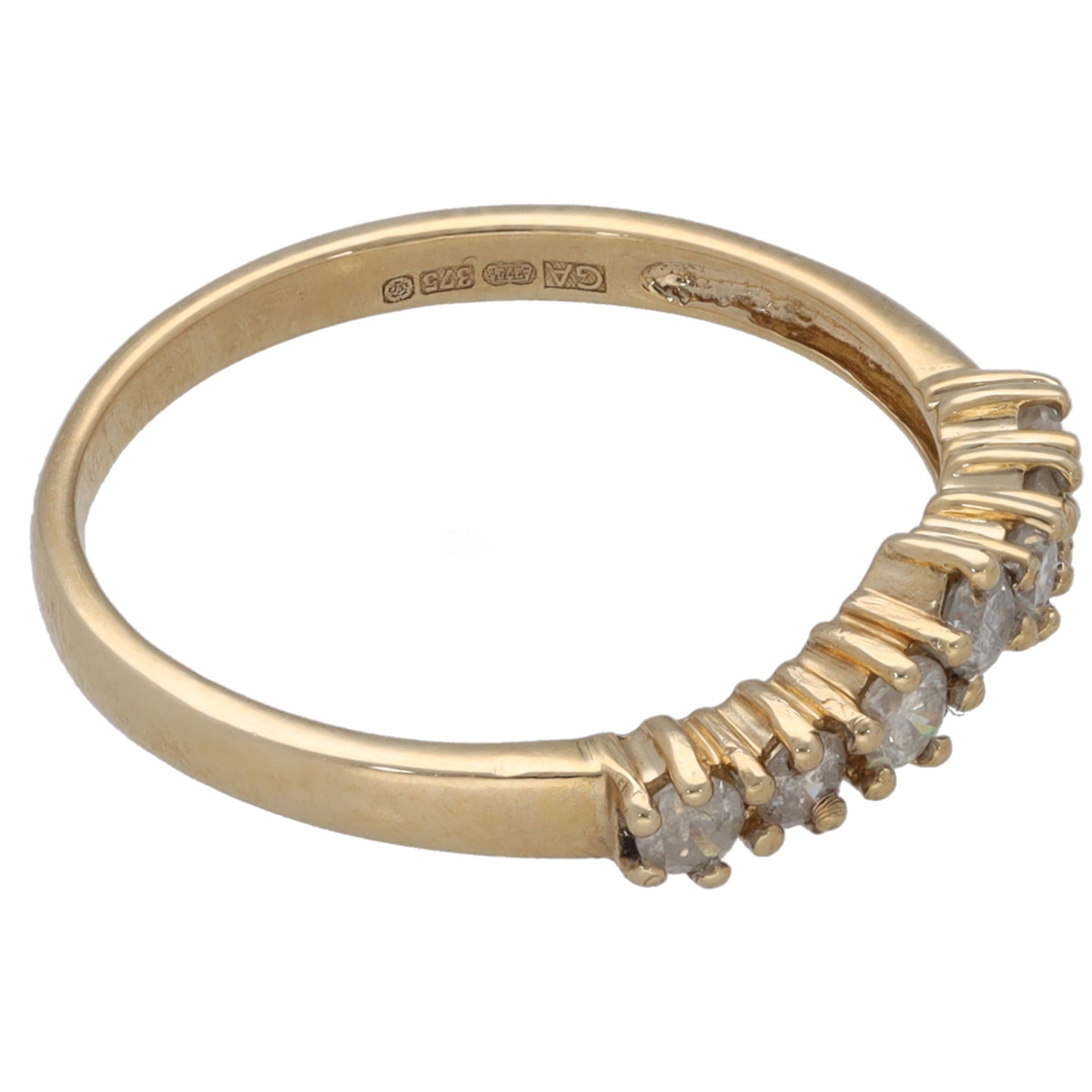 9ct Gold 0.35ct Diamond Wishbone Ring Size L
