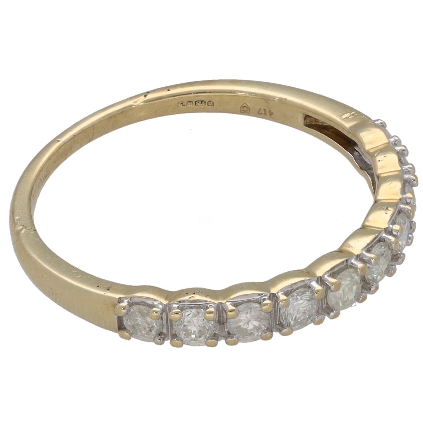 9ct Gold 0.40ct Diamond Half Eternity Ring Size P