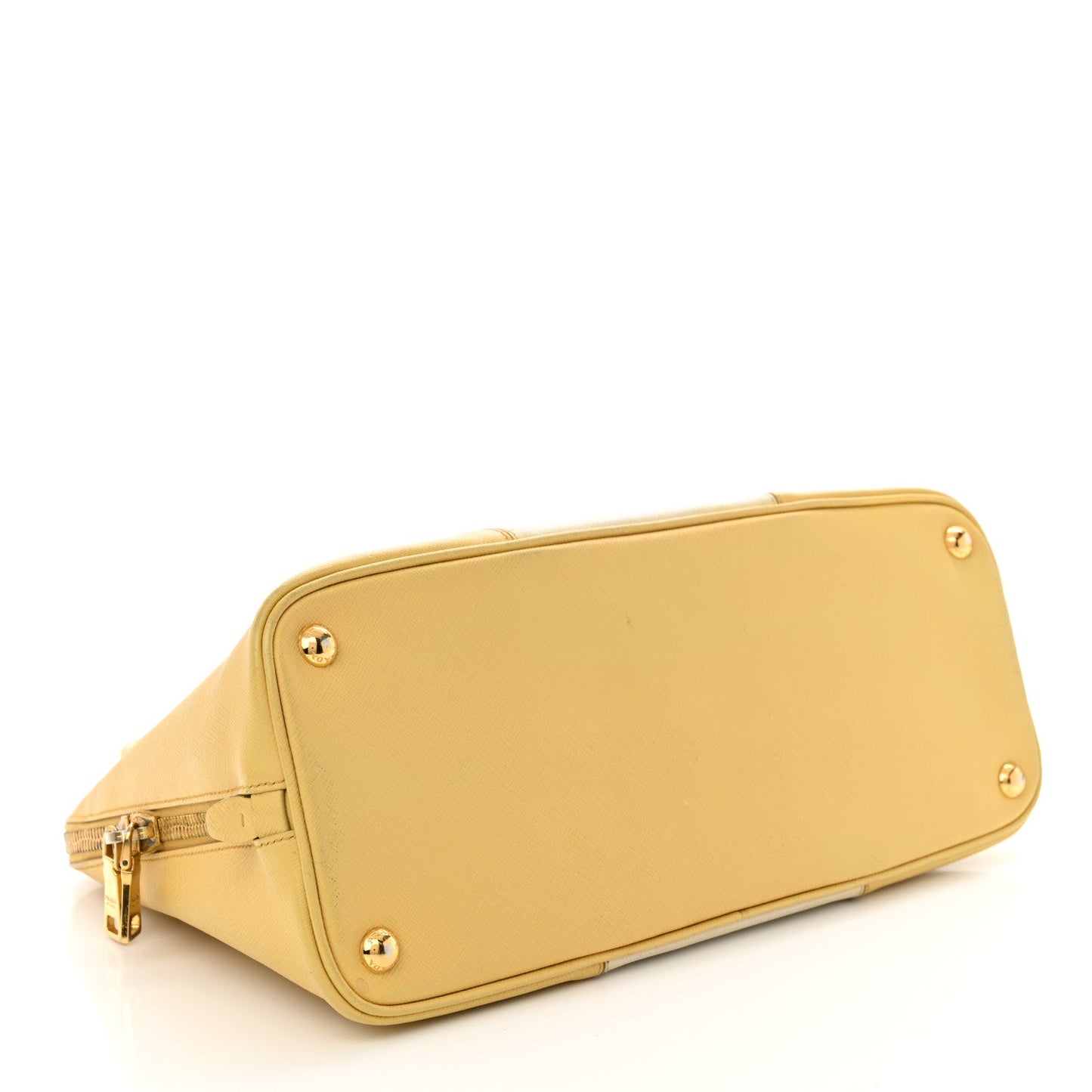 Prada Promenade Saffiano Leather Bag - Yellow & White