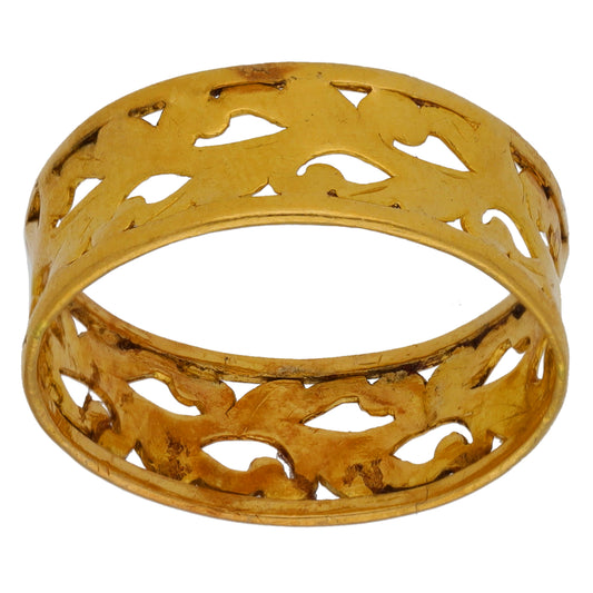 22ct Gold Patterned Wedding Ring Size O
