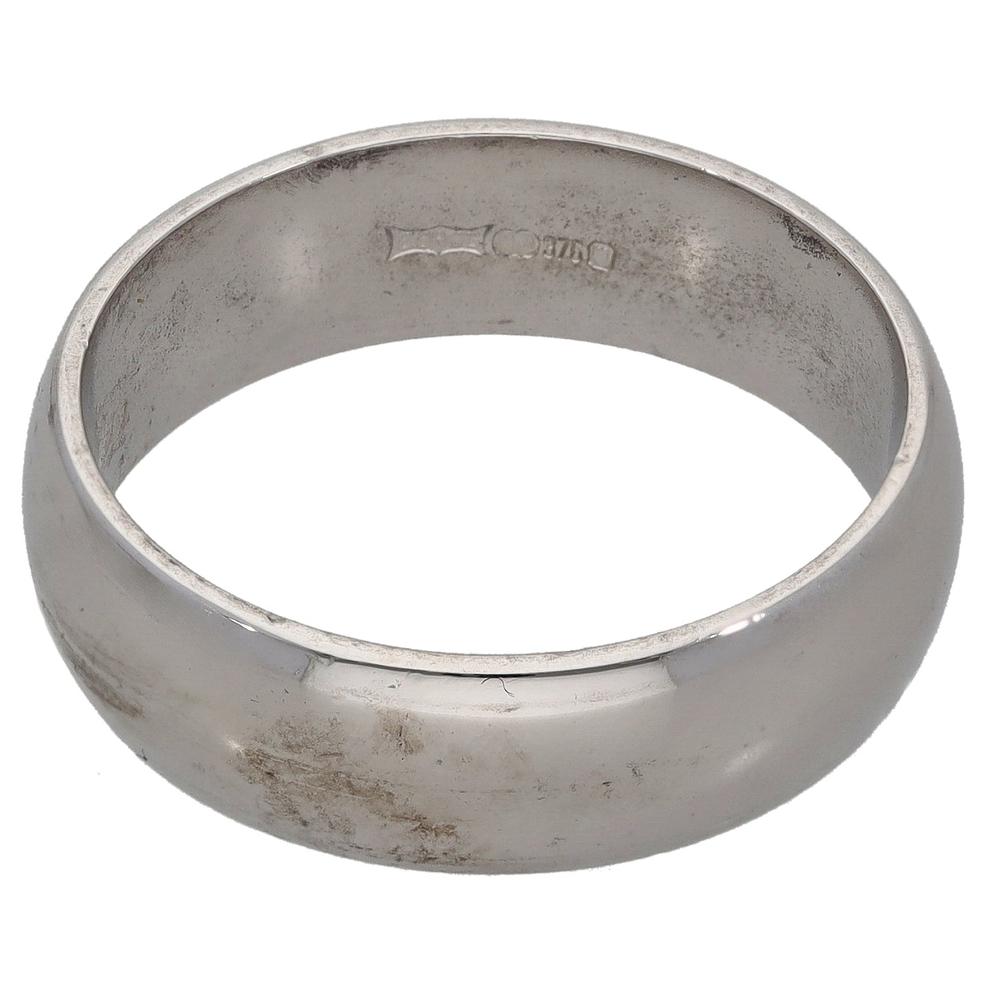 9ct White Gold Plain Wedding Ring Size V