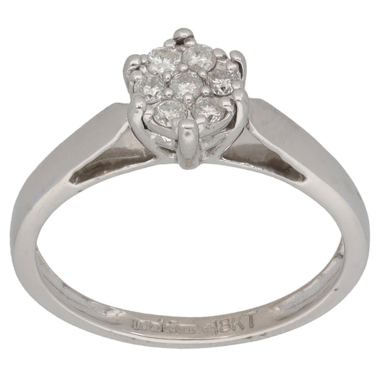 18ct Gold 0.14ct Diamond Cluster Ring Size K