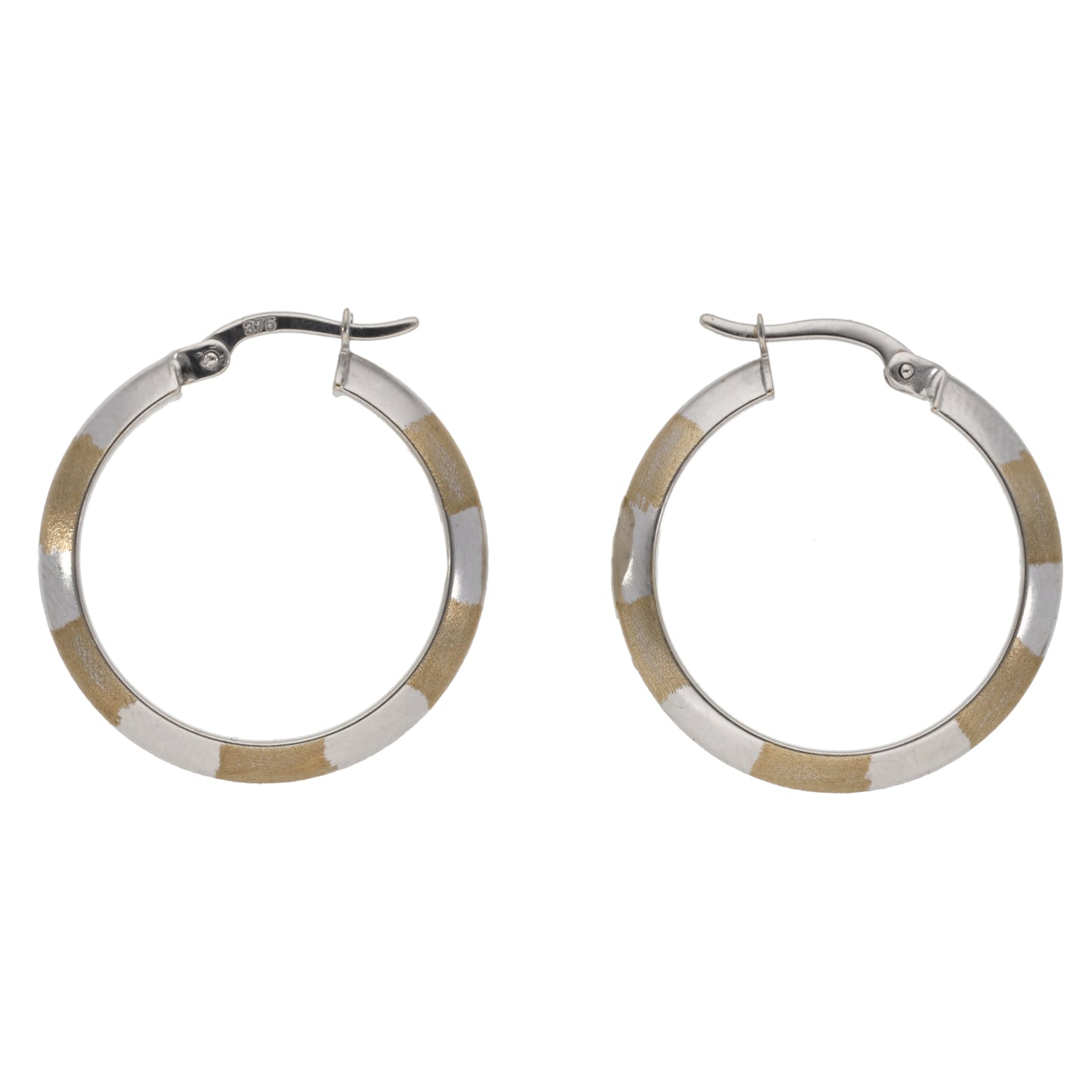 9ct Bicolour Gold Hoop Earrings