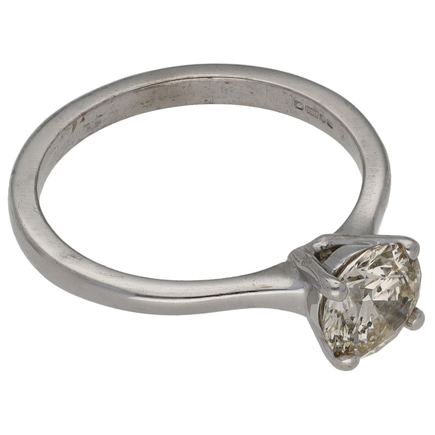 18ct White Gold 1.00ct Diamond Solitaire Ring Size N