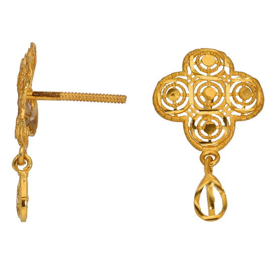 New 22ct Gold Filigree Drop Earrings
