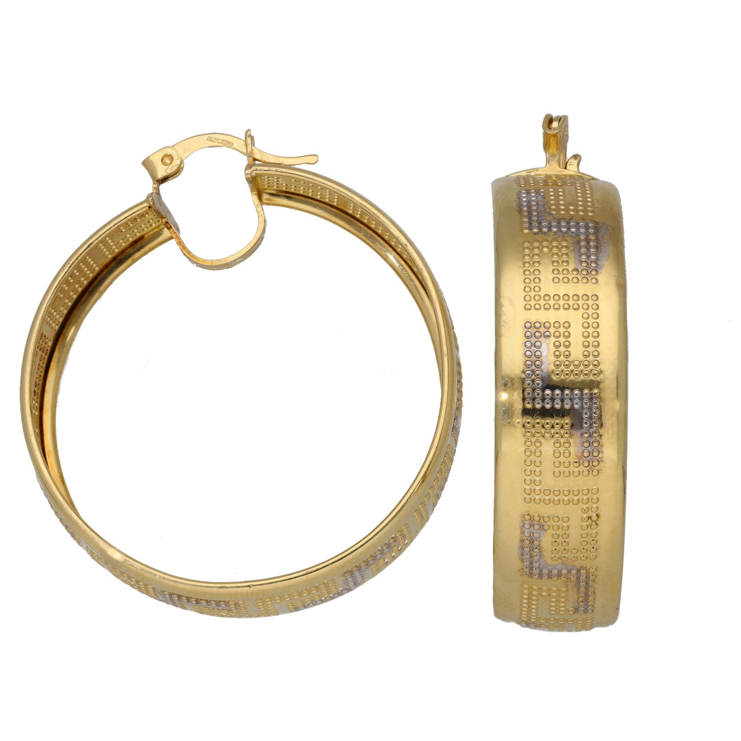 14ct Bi-Colour Gold Hoop Earrings