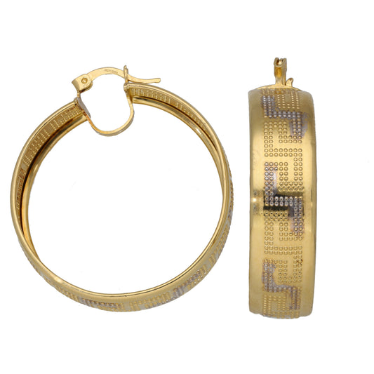 14ct Bi-Colour Gold Hoop Earrings