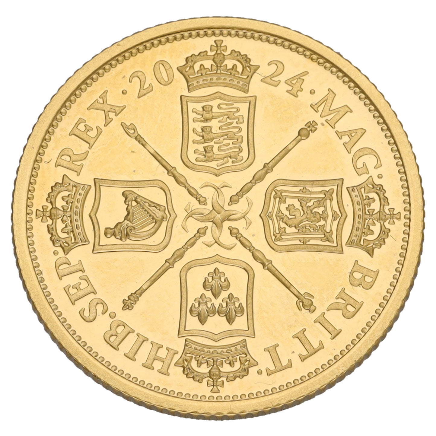 22ct Gold East India Co Cruciform & Sceptre Guinea Coin 2024