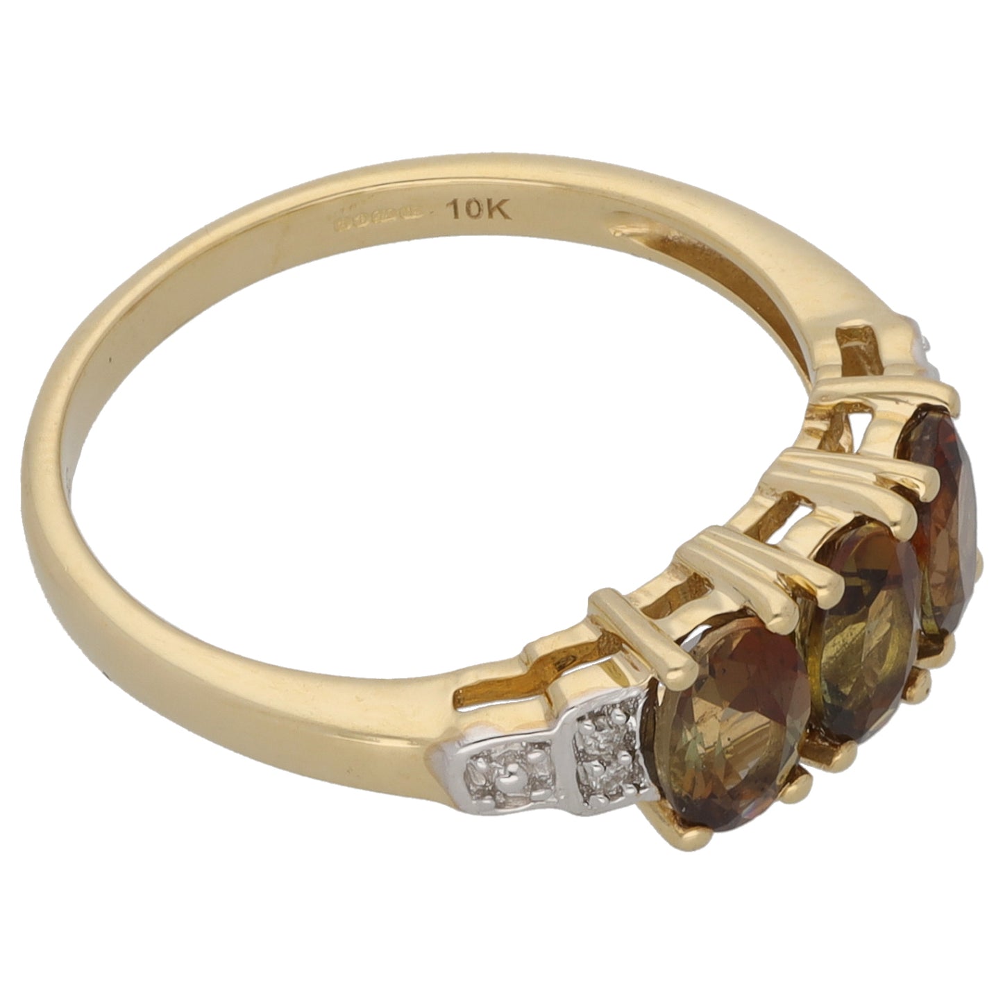 9ct Gold Andalusite & 0.02ct Diamond Dress/Cocktail Ring Size N