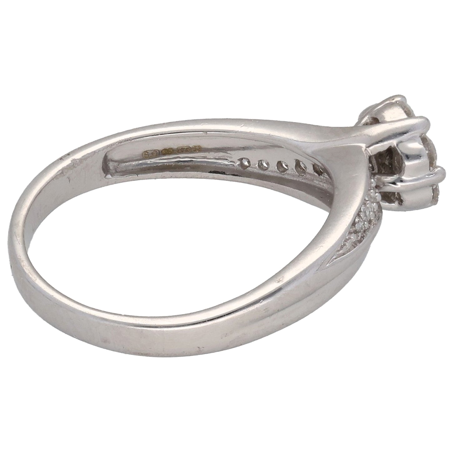 9ct White Gold 0.42ct Diamond Cluster Ring Size O
