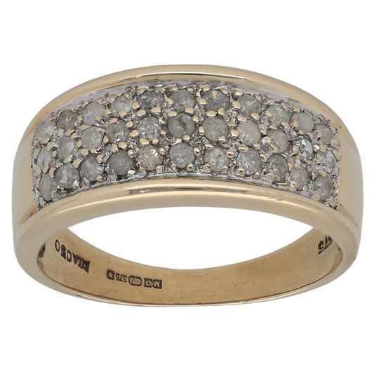 9ct Gold 0.50ct Diamond Dress/Cocktail Ring Size M