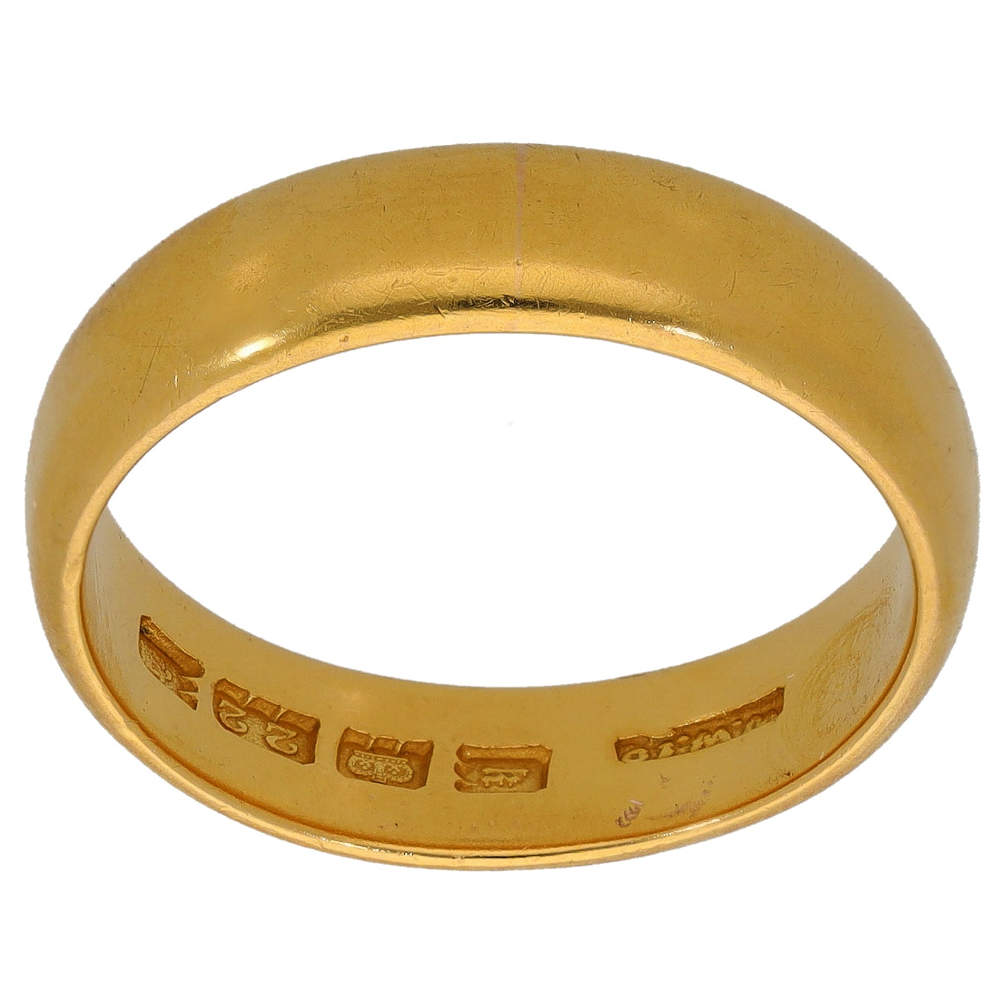 22ct Gold Plain Wedding Ring Size S