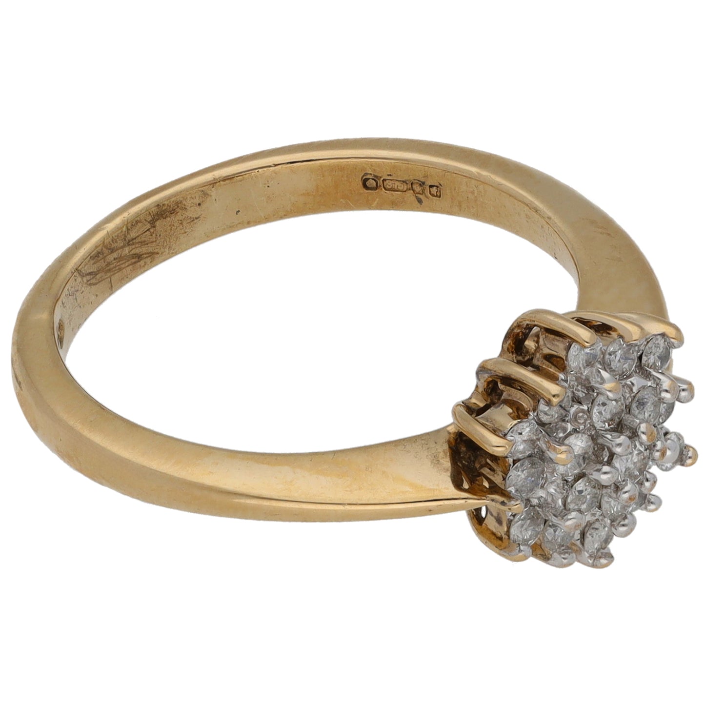 9ct Gold 0.19ct Diamond Cluster Ring Size N