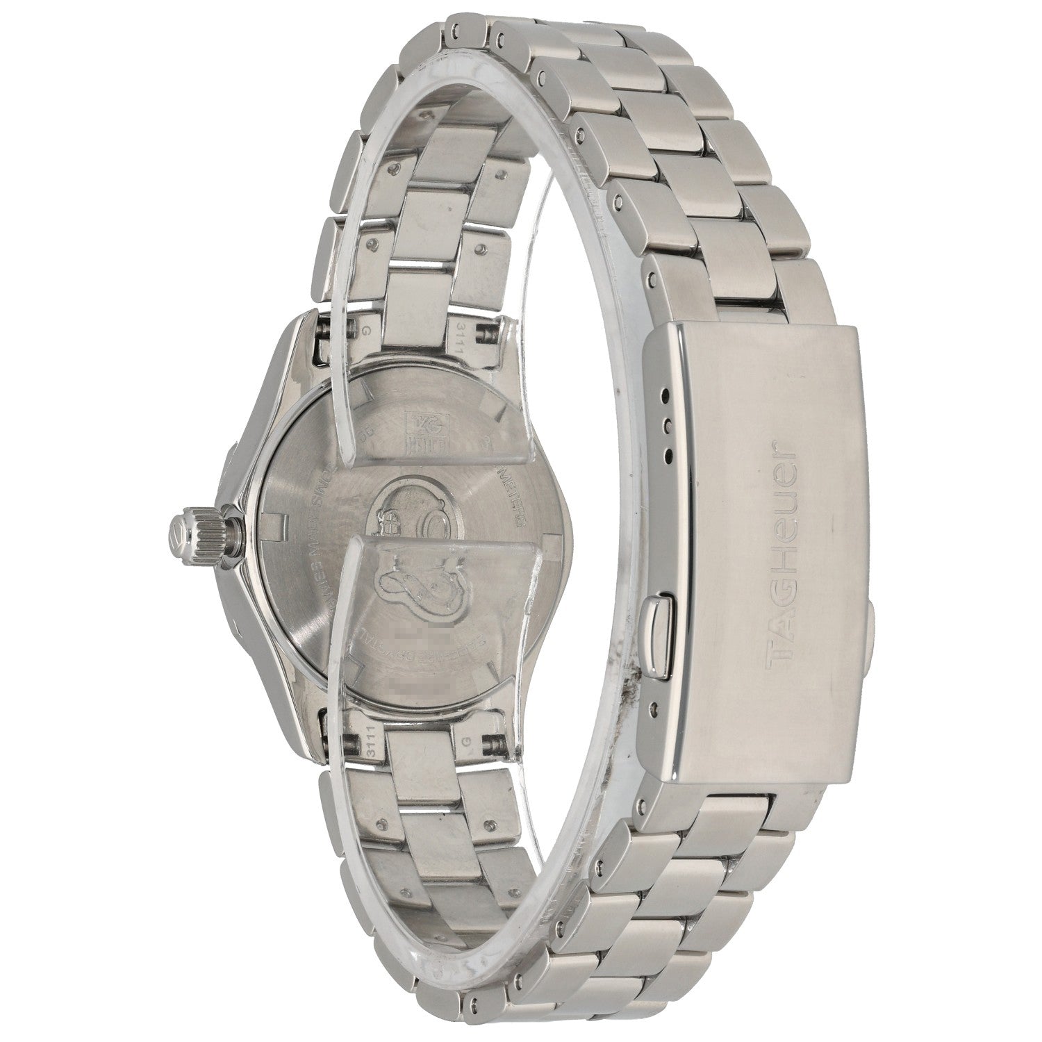 Tag Heuer Aquaracer WAF1415, Mother of Pearl Dial, Stainless Steel, Rear Angle Image