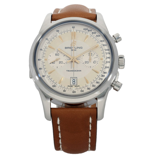 Breitling Transocean AB0154 43mm Stainless Steel Watch