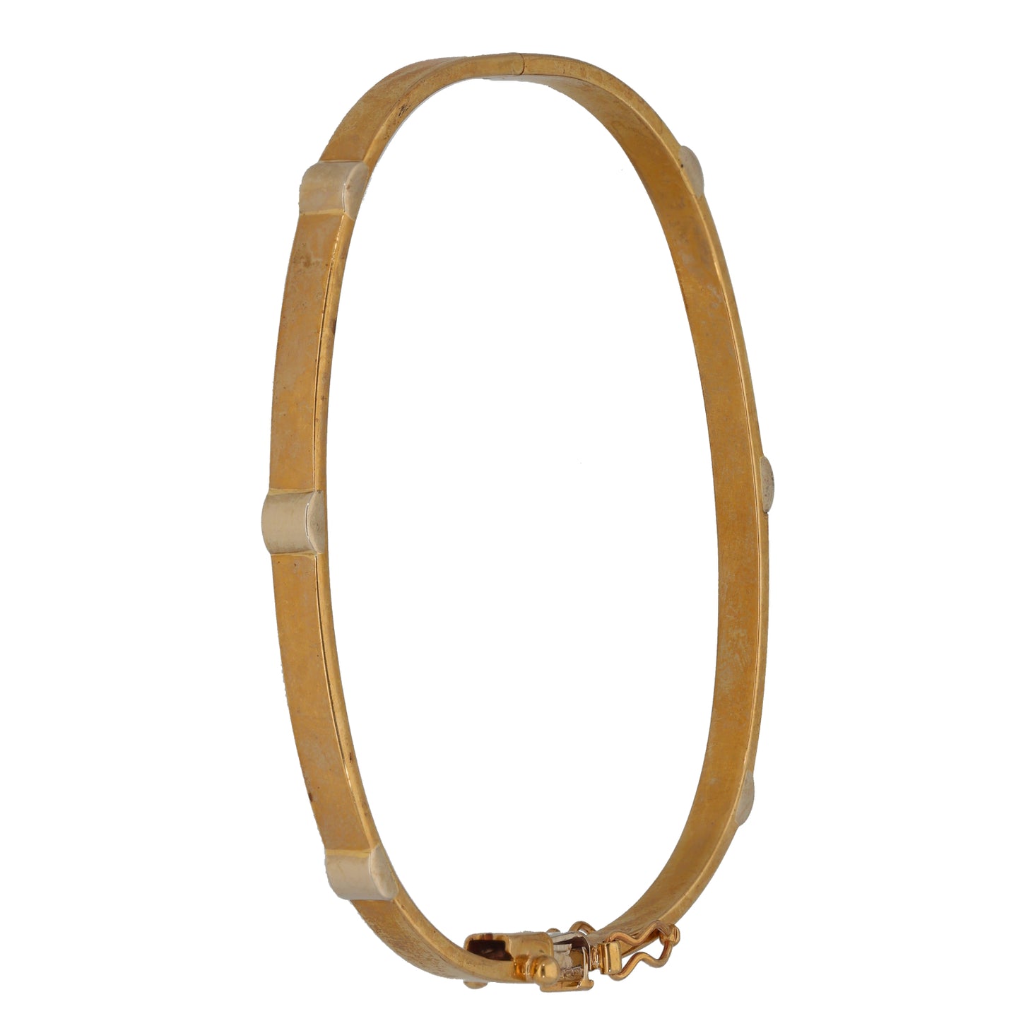 9ct Bi-Colour Gold Hinged/Clasp Bangle