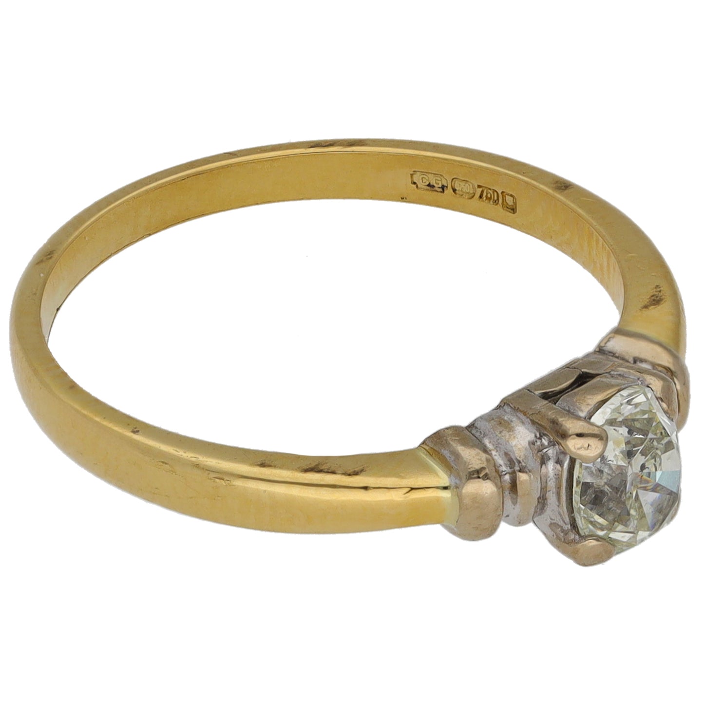 18ct Gold 0.50ct Diamond Solitaire Ring Size N