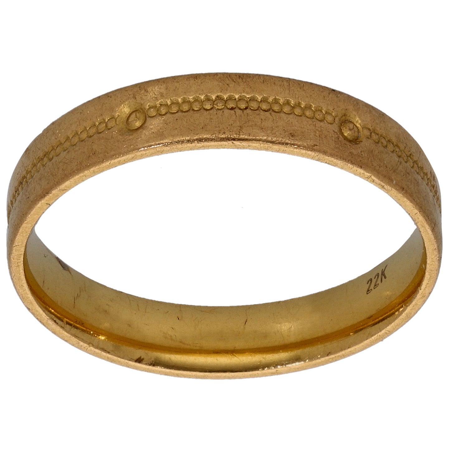 22ct Gold Patterned Wedding Ring Size O