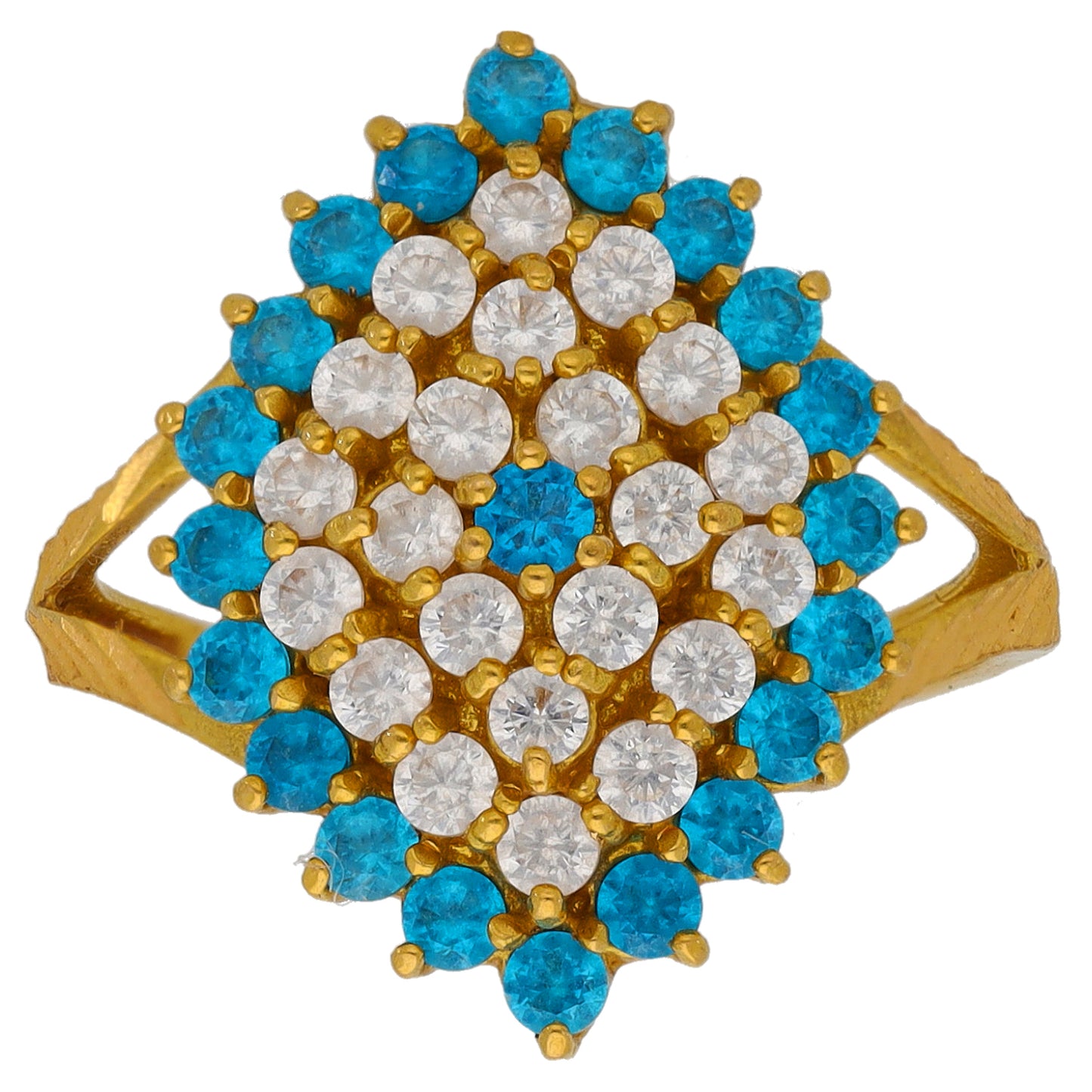 22ct Gold Imitation Gems Dress/Cocktail Ring Size N
