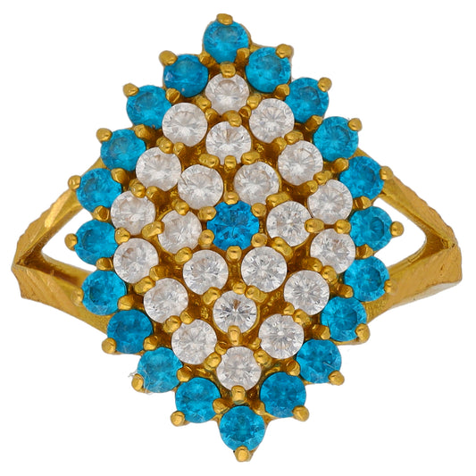 22ct Gold Imitation Gems Dress/Cocktail Ring Size N