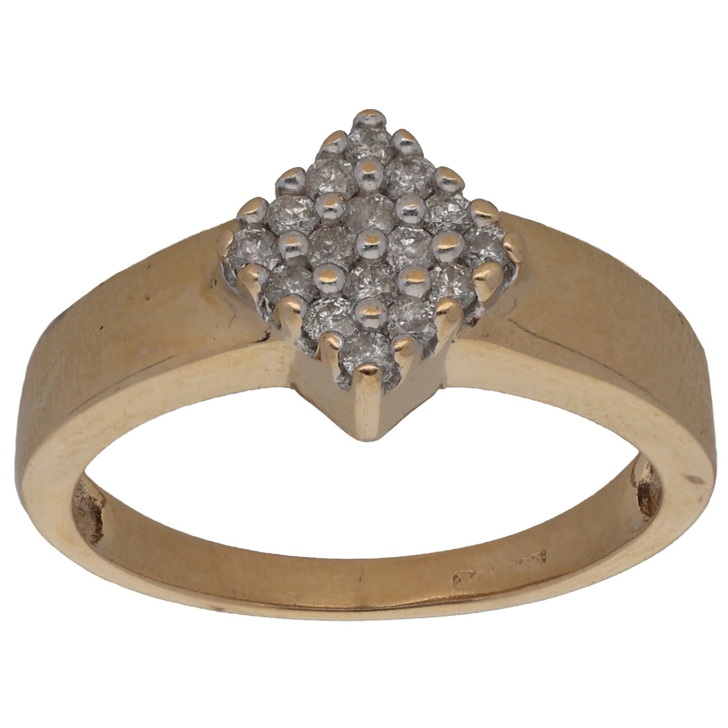 9ct Gold 0.24ct Diamond Cluster Ring Size N