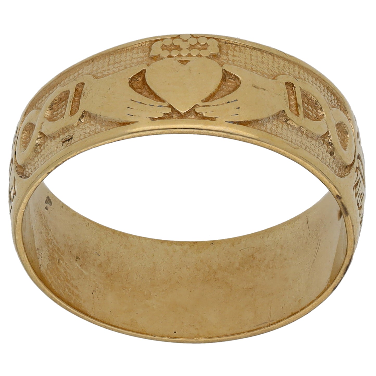 9ct Gold Patterned Wedding Ring Size S