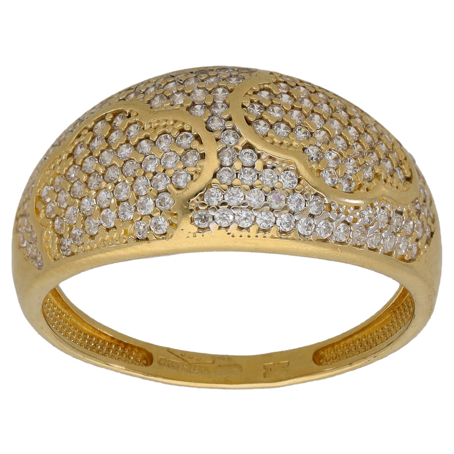 14ct Gold Cubic Zirconia Dress/Cocktail Ring Size O