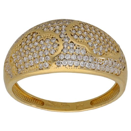 14ct Gold Cubic Zirconia Dress/Cocktail Ring Size O
