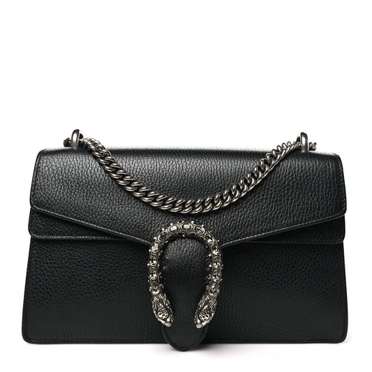 Gucci Dionysus Pebbled Calfskin Leather Bag - Black