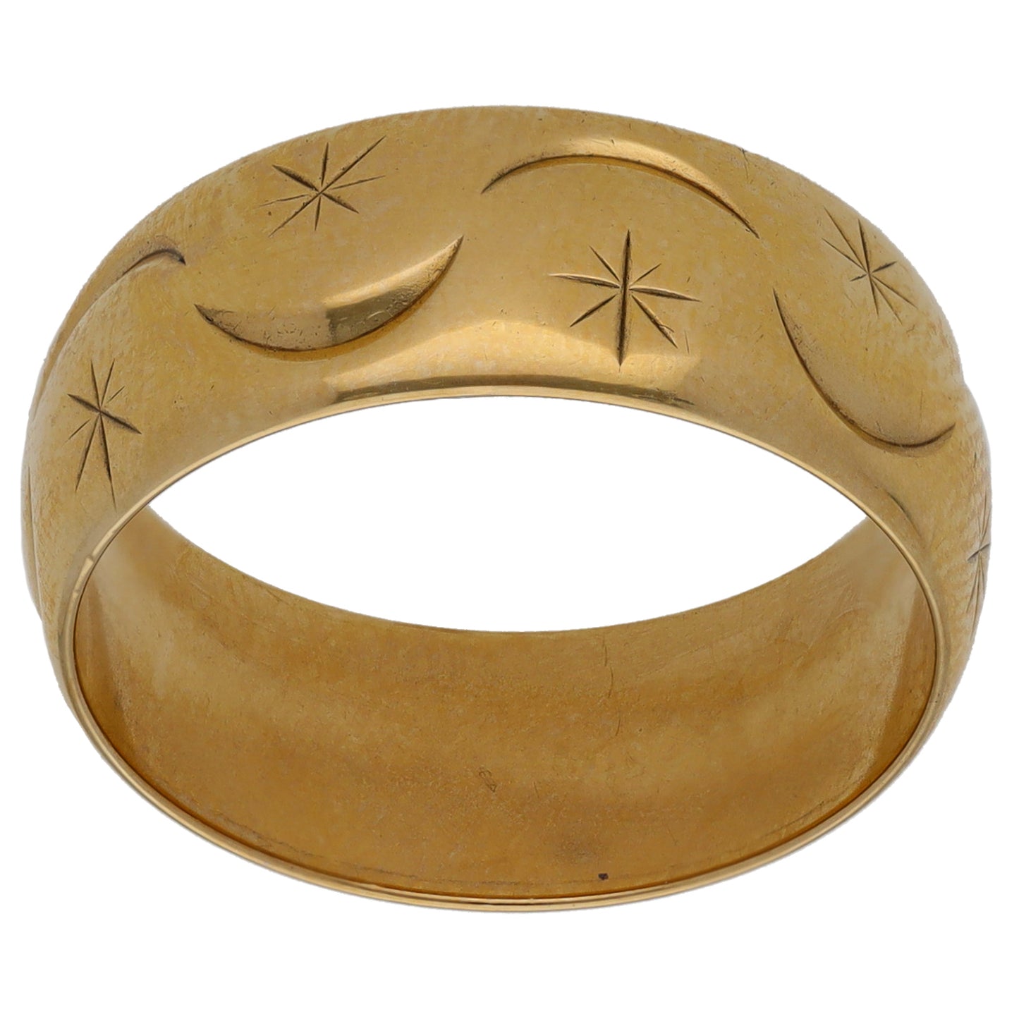 9ct Gold Patterned Wedding Ring Size P