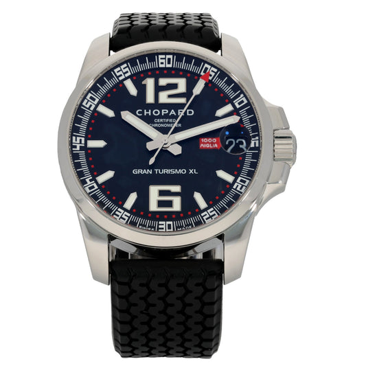 Chopard Mille Miglia 16/8997, black and red dial, on a stainless steel case