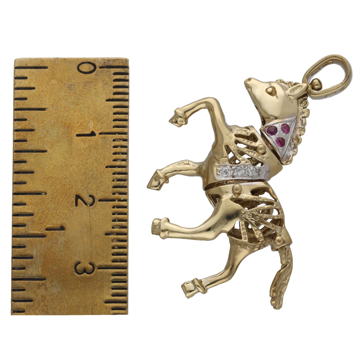 9ct Gold Imitation Gems Horse Pendant