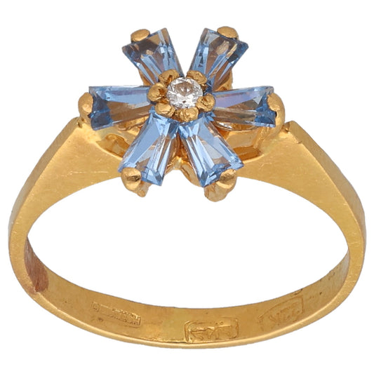 22ct Gold Imitation Gems Dress/Cocktail Ring Size L