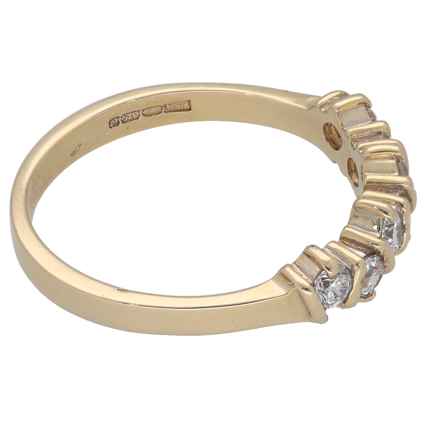 9ct Gold Cubic Zirconia Half Eternity Ring Size Q