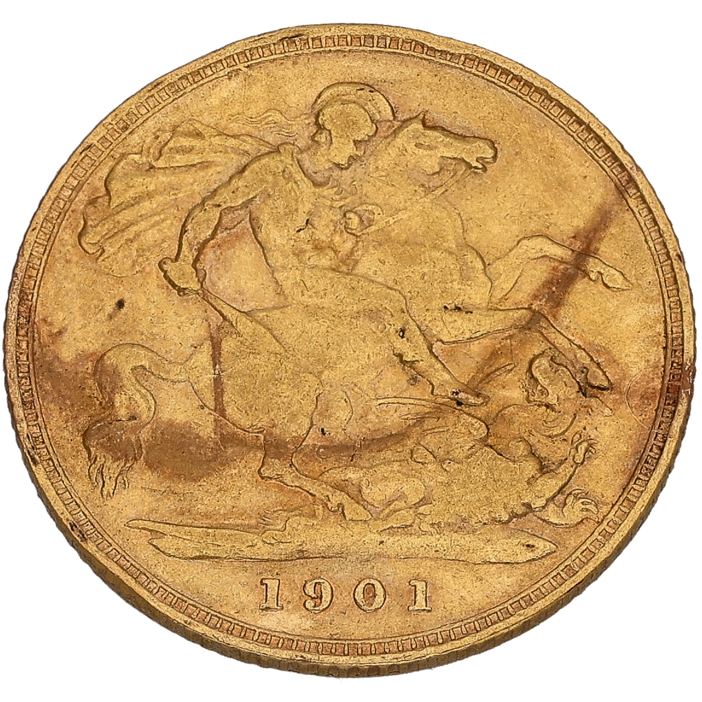 22ct Gold Queen Victoria Half Sovereign Coin 1901
