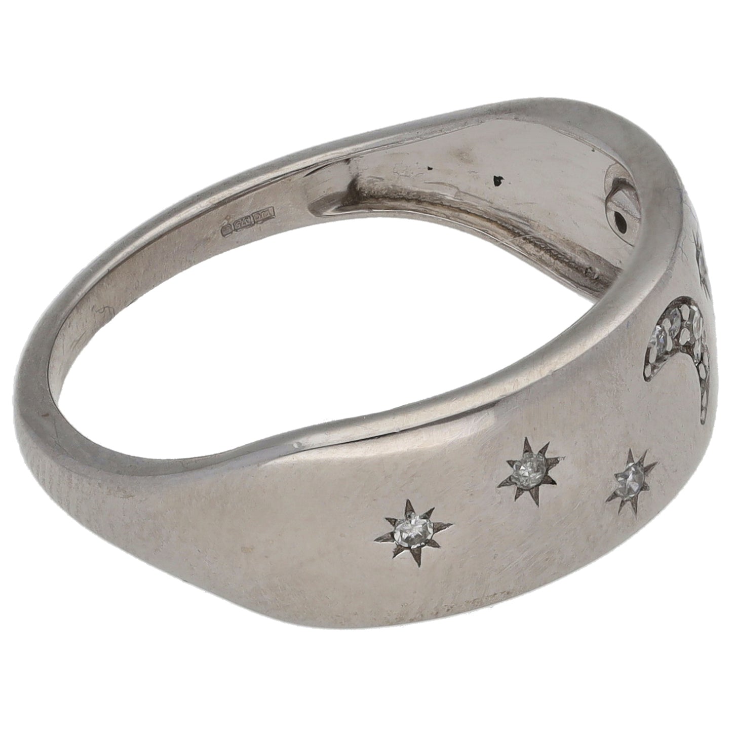 9ct White Gold 0.05ct Diamond Dress/Cocktail Ring Size Q