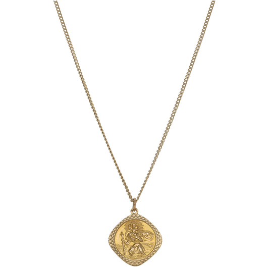 9ct Gold St Christopher Pendant With Chain