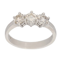 Load image into Gallery viewer, 18ct White Gold Ladies Three Stone Ring Size M
