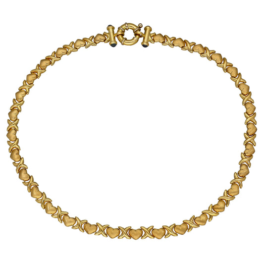 18ct Gold Sapphire Fancy Necklace 18"