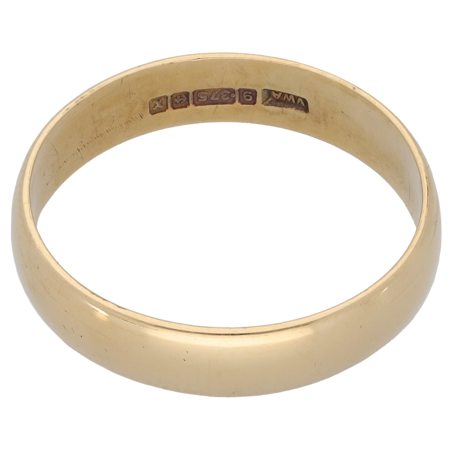 9ct Gold Plain Wedding Ring Size S