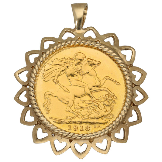 9ct Gold Full Sovereign Coin Pendant