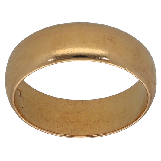 22ct Gold Plain Wedding Ring Size M