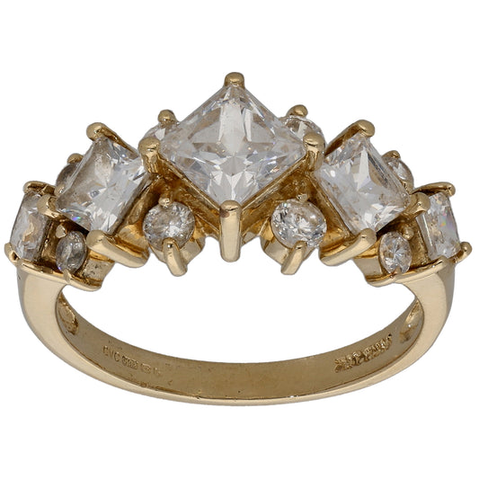 14ct Gold Cubic Zirconia Dress/Cocktail Ring Size L