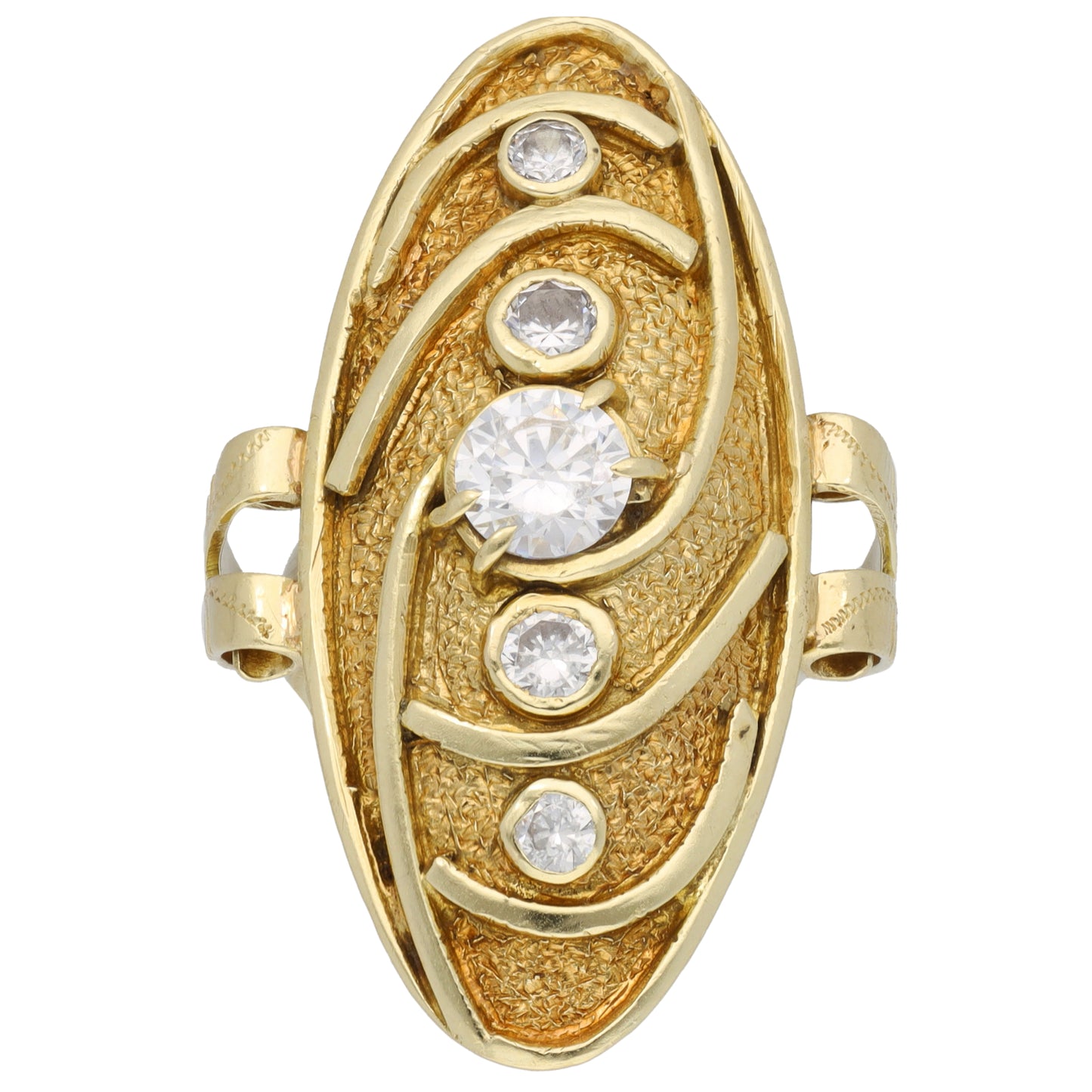 14ct Gold Cubic Zirconia Alternative Ring Size L