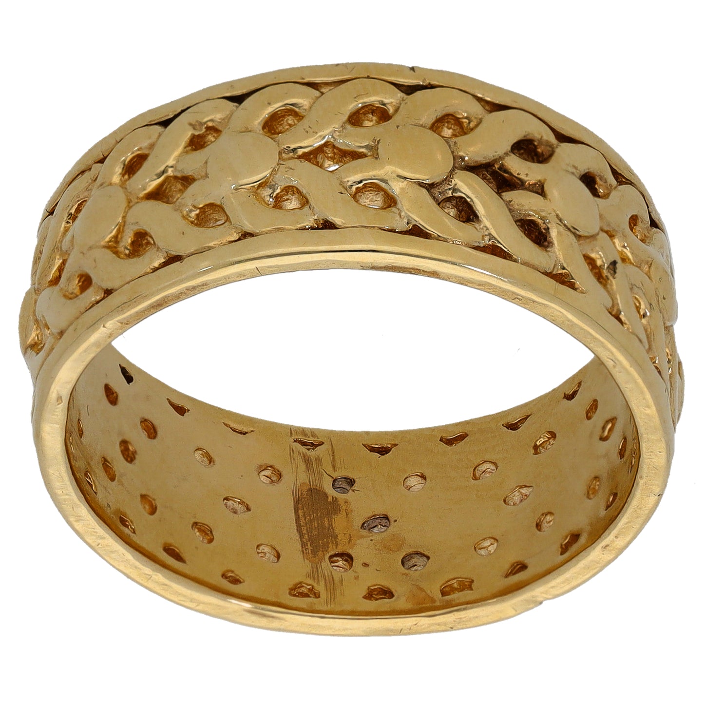 9ct Gold Patterned Wedding Ring Size V